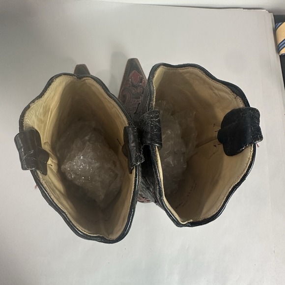 Corral Vintage Black Leather Lizard Inlay Cowboy C2115 Boots Womens Size 7.5 - Picture 10 of 16